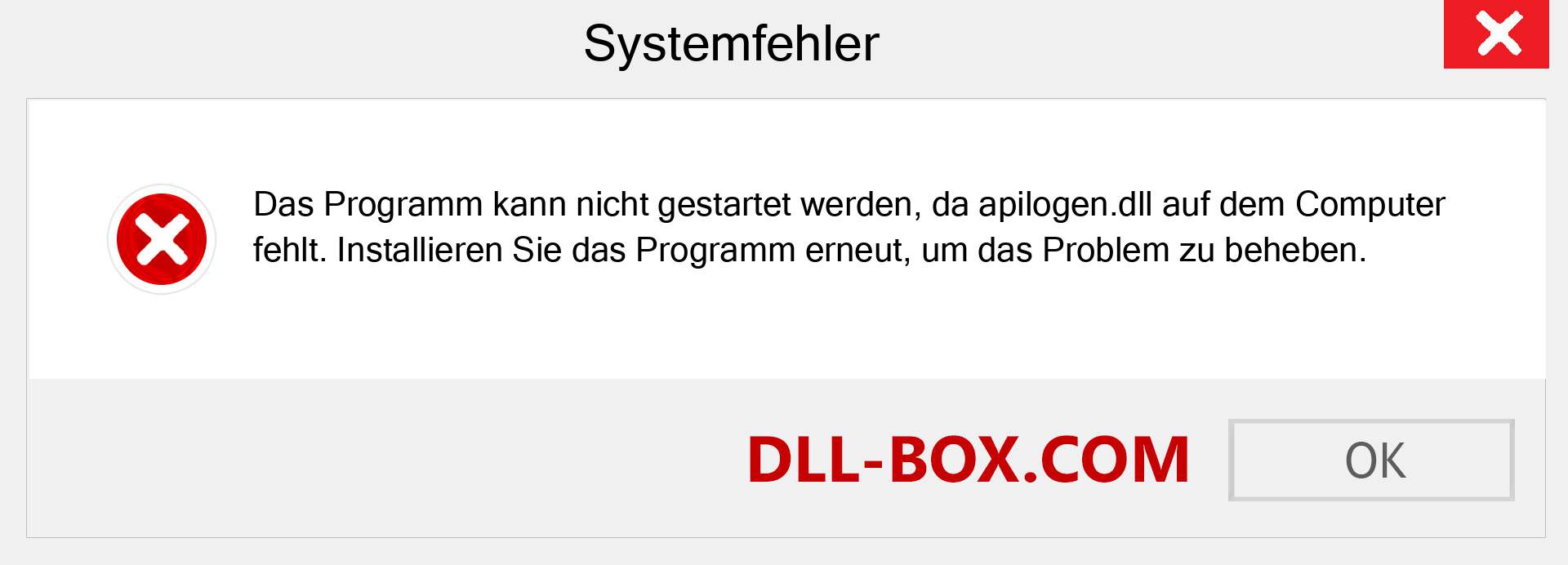 apilogen.dll-Datei fehlt?. Download für Windows 7, 8, 10 - Fix apilogen dll Missing Error unter Windows, Fotos, Bildern