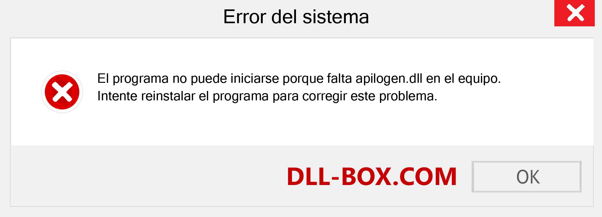 ¿Falta el archivo apilogen.dll ?. Descargar para Windows 7, 8, 10 - Corregir apilogen dll Missing Error en Windows, fotos, imágenes